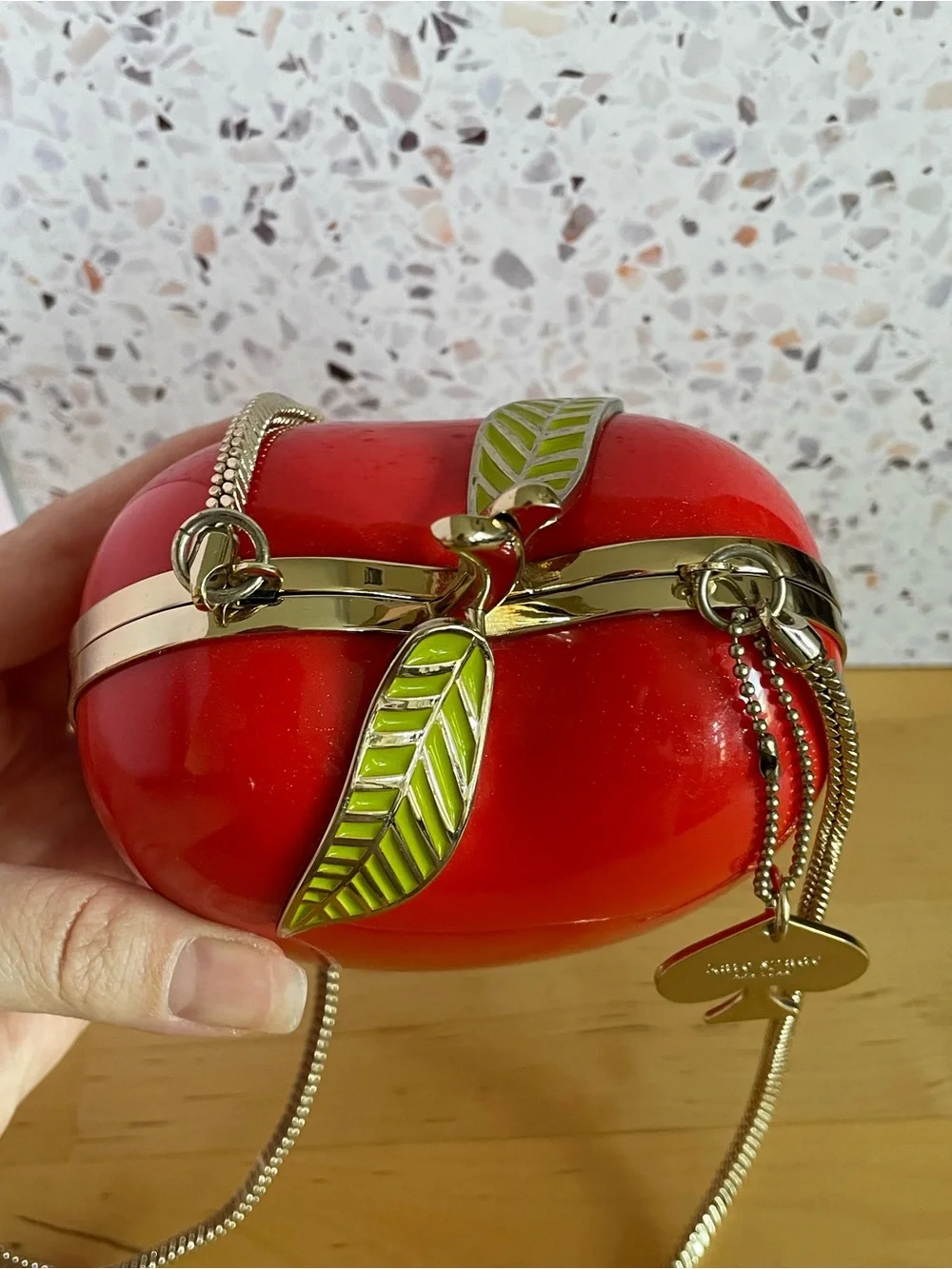kate spade “Far From The Tree” 3D Apple Resin Clutch & Crossbody